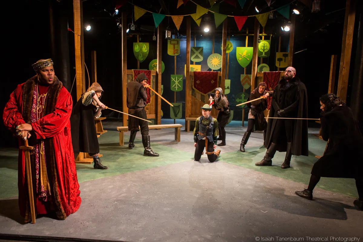 Photo by Isaiah Tanenbaum. Pictured: Kevin R. Free, Alexandra Curran. Aaron Parker Fouhey, Becky Byers, Marnie Schulenburg, Matthew Trumbull, Mike Mihm, Nandita Shenoy. Full Gallery below.